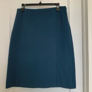 Ann Taylor blue faux wrap skirt 8P